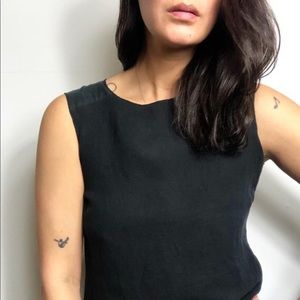 Vintage linen and silk tank